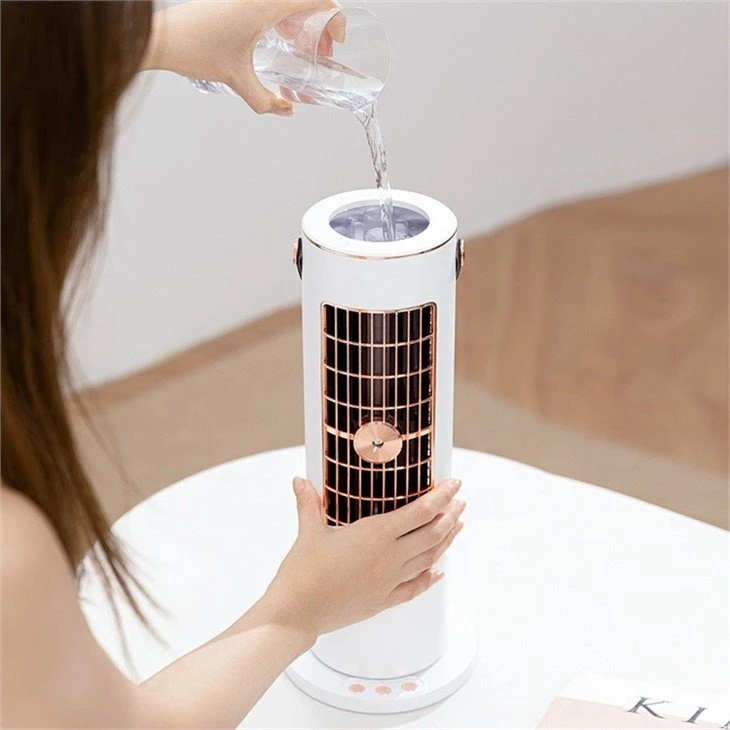 Mini rotating tower fan